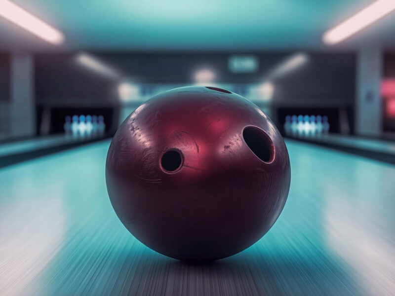 A_bowling_ball_at_the_bowling_alley